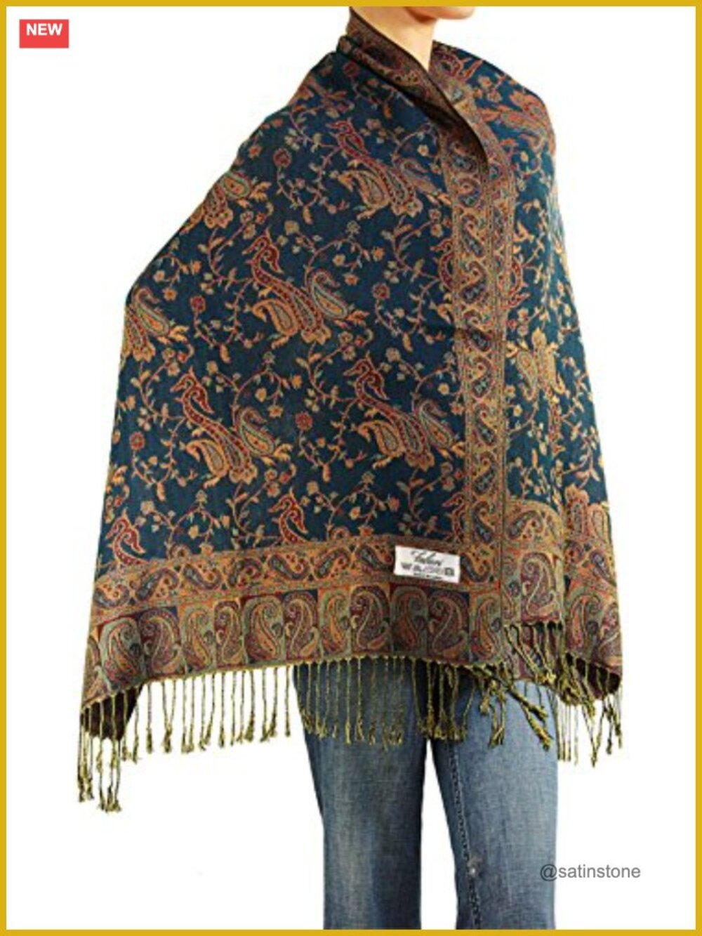 Reversible Paisley Pashmina Shawl Wrap Scarf Evening Dress Festivals All
